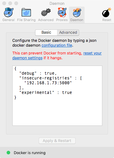 docker for mac config files